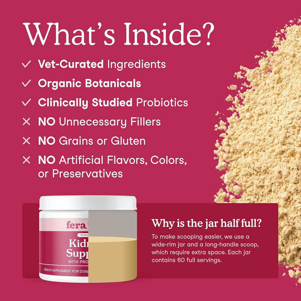 Fera Pet Organics Kidney Supplement for Dogs 60 Masticables