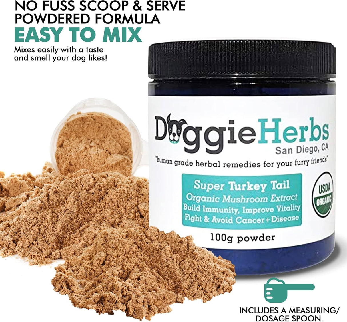 Doggie Herbs Super Turkey Tail Organic Turkey Tail Extract 100Gr.