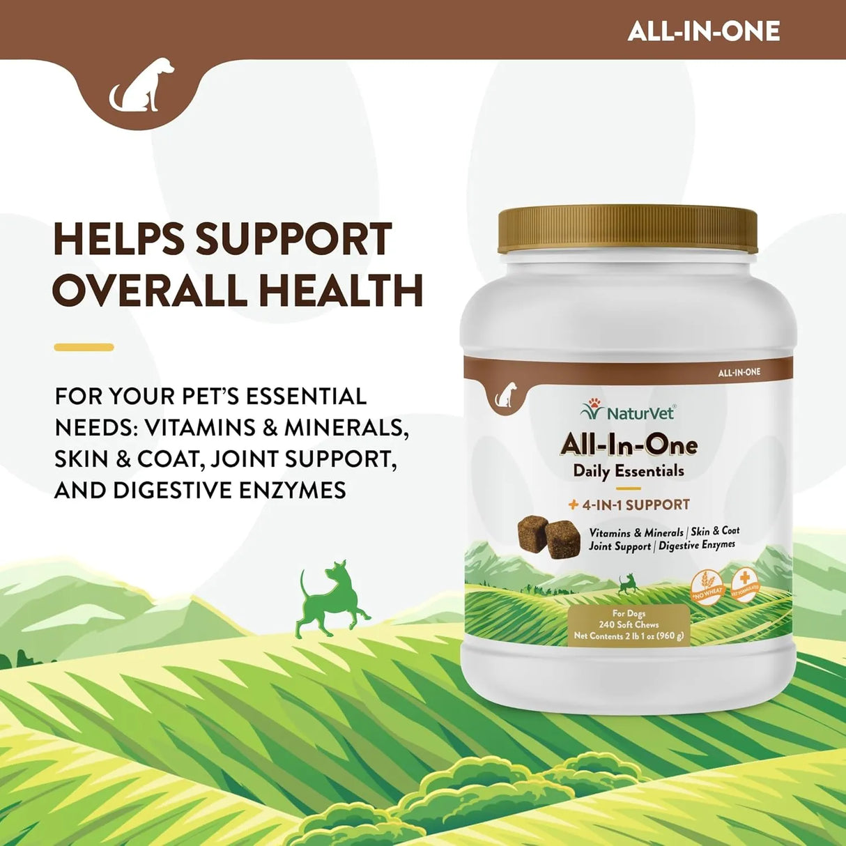 NATURVET - NaturVet All-in-One Dog Supplement 240 Masticables - The Red Vitamin MX - Multivitamínicos Para Perros - {{ shop.shopifyCountryName }}