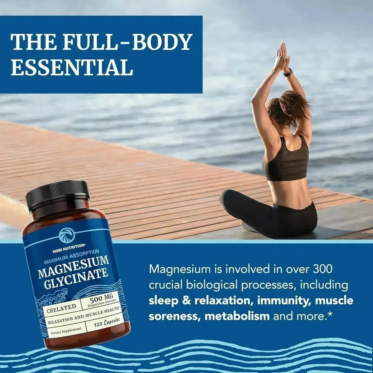 NOBI NUTRITION - Nobi Nutrition Magnesium Glycinate 500Mg. 120 Capsulas - The Red Vitamin MX - Suplementos Alimenticios - {{ shop.shopifyCountryName }}