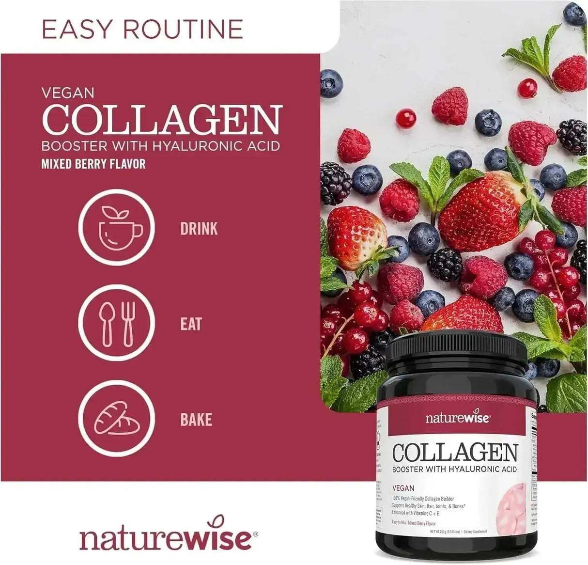 NATUREWISE - NatureWise Vegan Collagen Powder 261Gr. - The Red Vitamin MX - Suplementos Alimenticios - {{ shop.shopifyCountryName }}