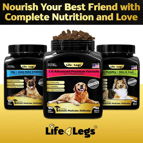 LIFE4LEGS - Life4Legs Soft Chews Dog Vitamins & Supplements Bacon 90 Masticables - The Red Vitamin MX - Multivitamínicos Para Perros - {{ shop.shopifyCountryName }}