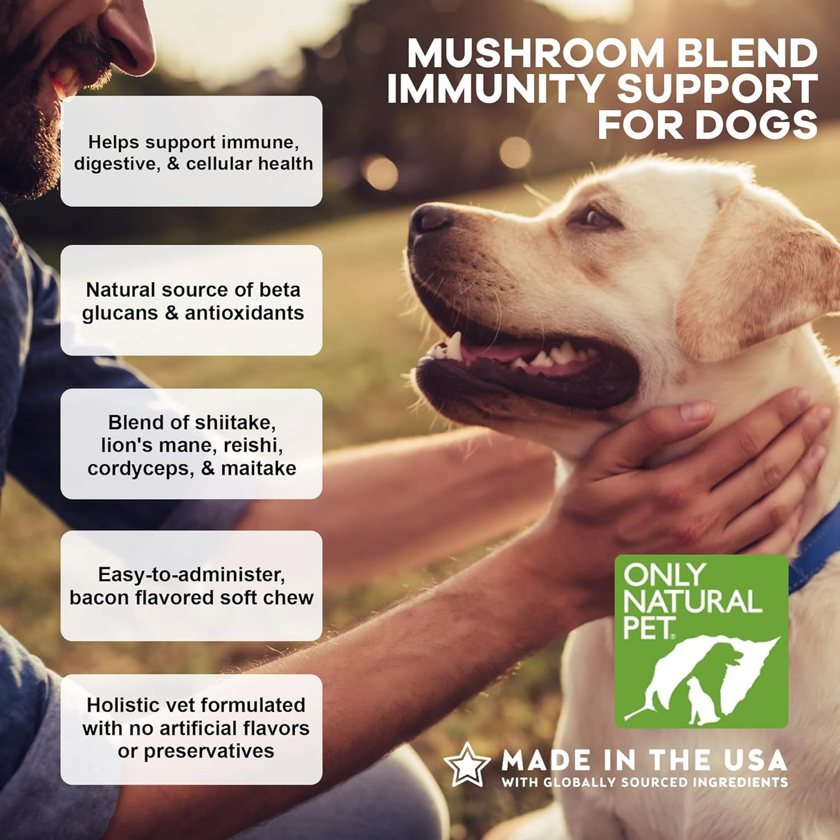 ONLY NATURAL PET - Only Natural Pet Mushroom Blend Immune System Support Supplement for Dogs 60 Masticables - The Red Vitamin MX - Suplementos Herbales Para Perros - {{ shop.shopifyCountryName }}