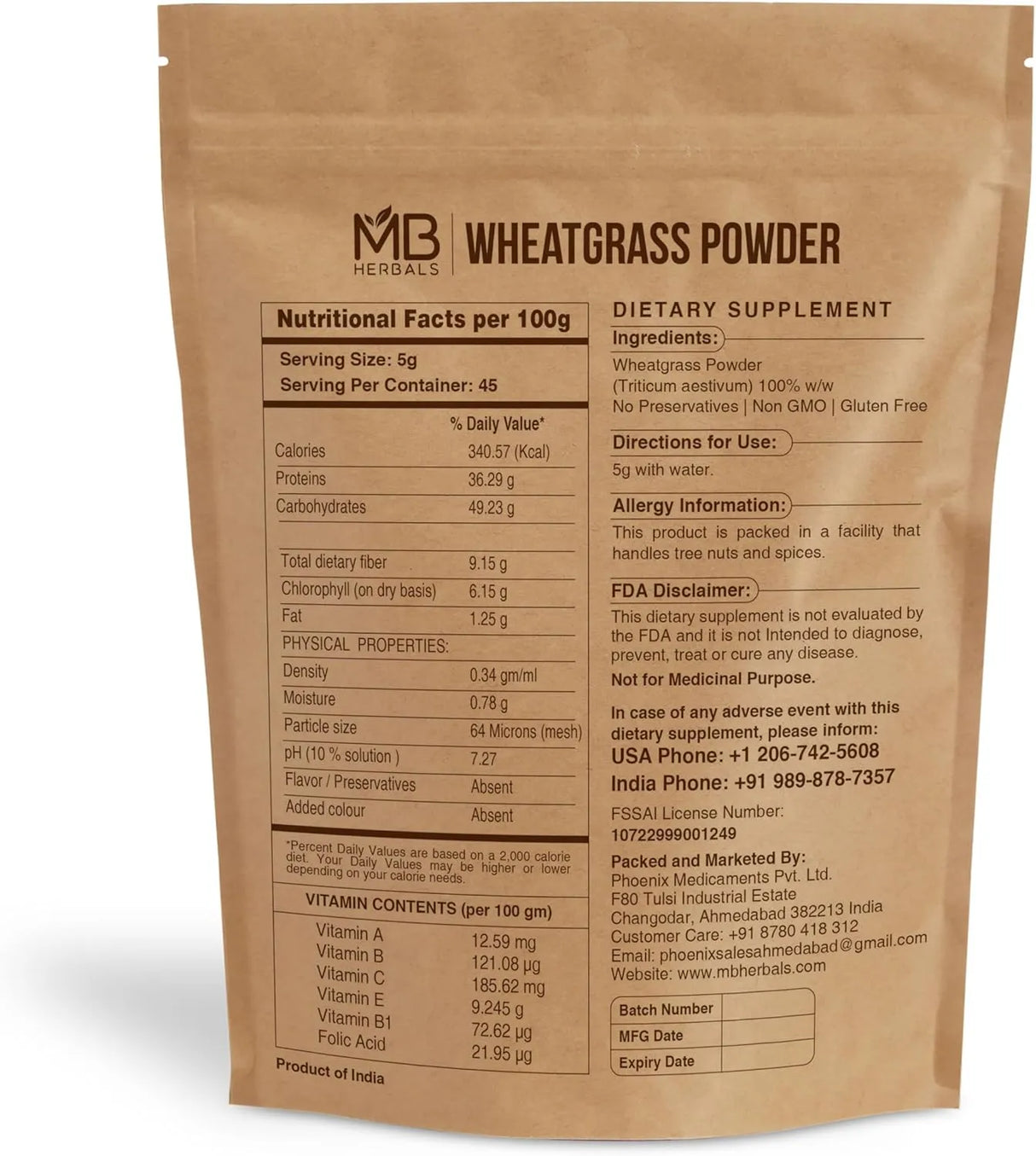 MB HERBALS - MB Herbals Wheatgrass Powder 227Gr. - The Red Vitamin MX - Suplementos Alimenticios - {{ shop.shopifyCountryName }}