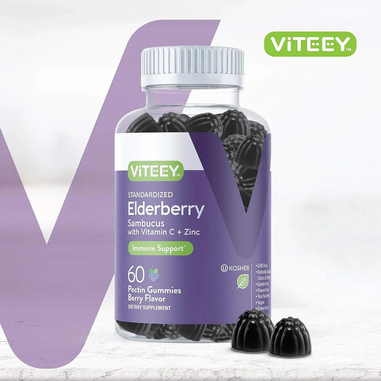 VITEEY - Viteey Sambucus Elderberry Gummies 60 Gomitas - The Red Vitamin MX - Suplementos Alimenticios - {{ shop.shopifyCountryName }}