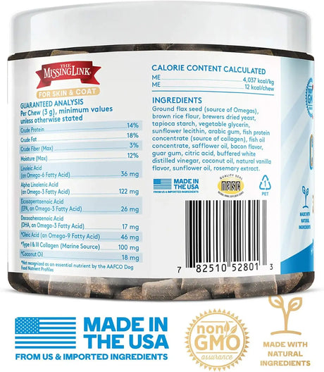 THE MISSING LINK - The Missing Link Collagen Care Skin & Coat Soft Chews 60 Masticables - The Red Vitamin MX - Aceite De Pescado Para Perros - {{ shop.shopifyCountryName }}