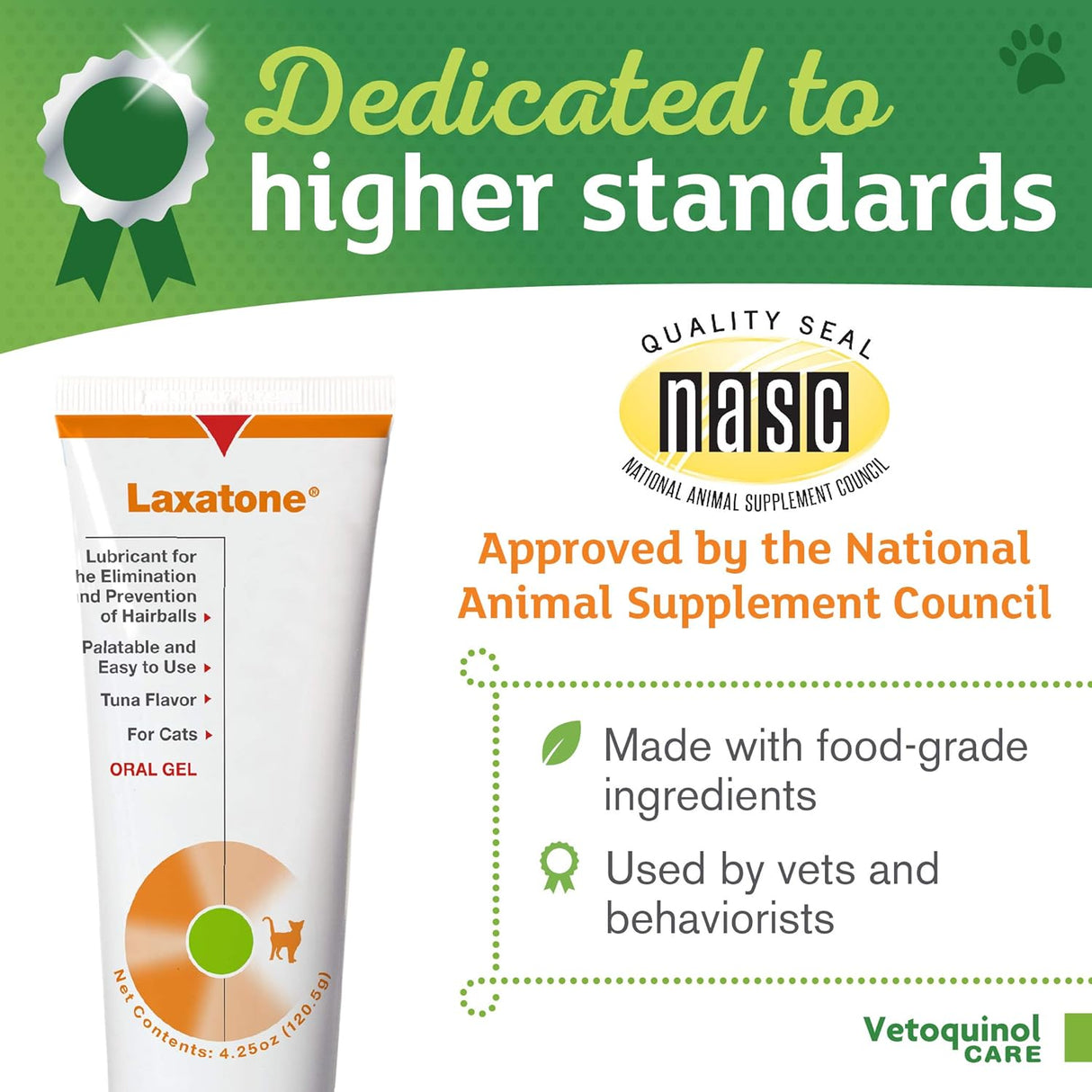 Vetoquinol Laxatone: Oral Hairball Lubricant Gel for Cats 4.25 Oz.