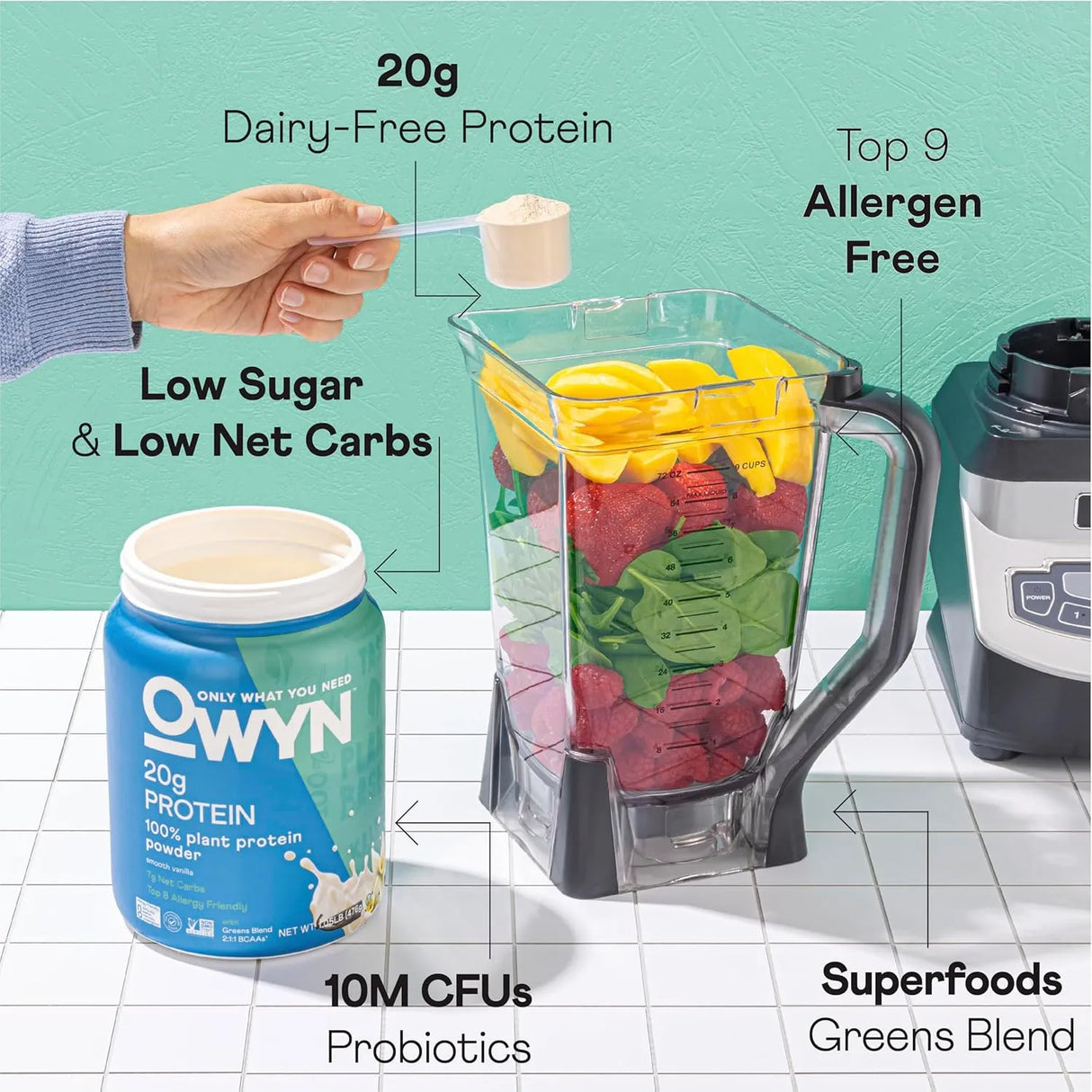OWYN - OWYN Only What You Need Plant-Based Protein Powder 20g Smooth Vanilla 476Gr. - The Red Vitamin MX - Suplementos Alimenticios - {{ shop.shopifyCountryName }}
