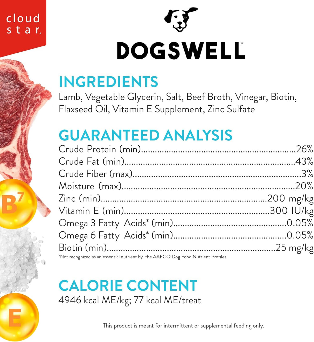 Dogswell Skin & Coat Jerky Dog Treats Lamb 284Gr.