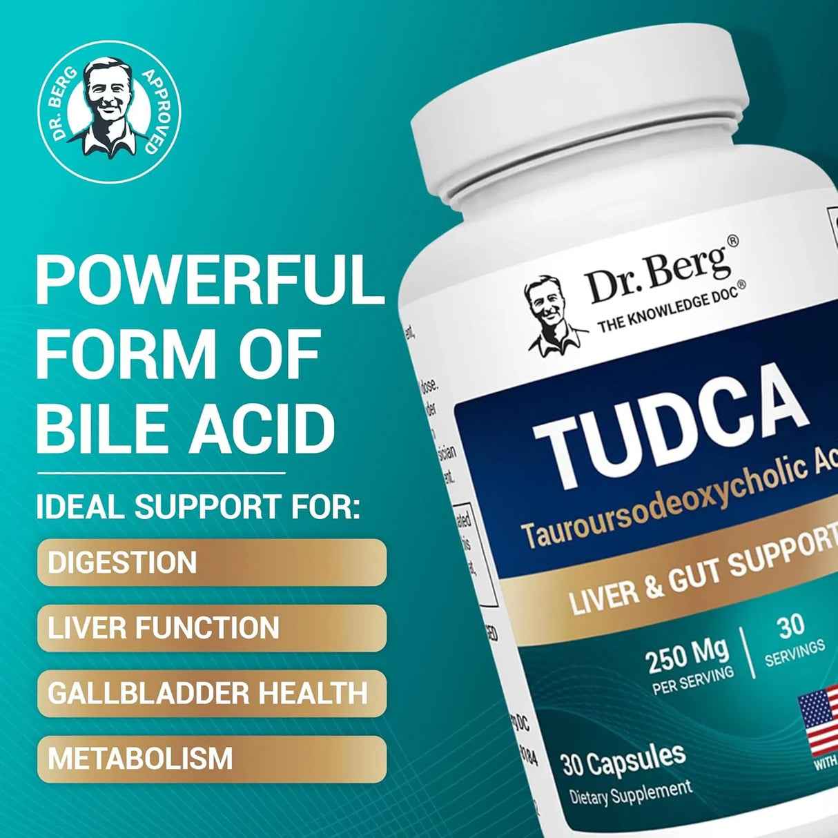 DR. BERG - Dr. Berg TUDCA 30 Capsulas - The Red Vitamin MX - Suplementos Alimenticios - {{ shop.shopifyCountryName }}