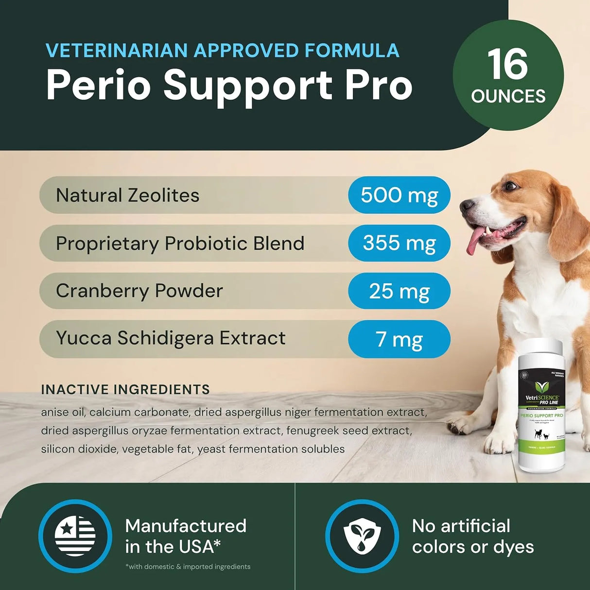 VETRISCIENCE - VetriScience Perio Support Pro Dental Health Powder for Dogs & Cats 453Gr. - The Red Vitamin MX - Cuidado Dental Para Perros - {{ shop.shopifyCountryName }}