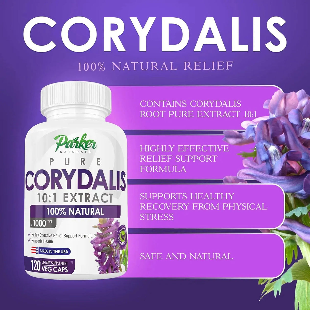 PARKER NATURALS - Parker Naturals Pure Corydalis 1000Mg. 120 Capsulas - The Red Vitamin MX - Suplementos Alimenticios - {{ shop.shopifyCountryName }}