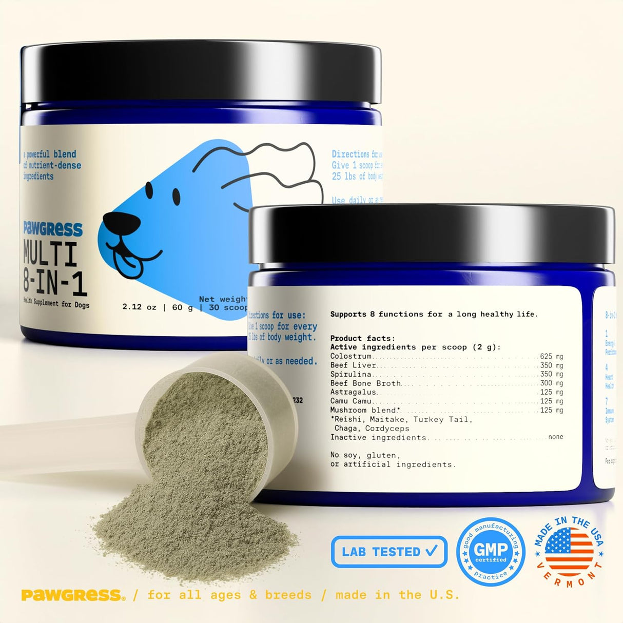 PAWGRESS 8-in-1 Dog Multivitamin 30 Servicios