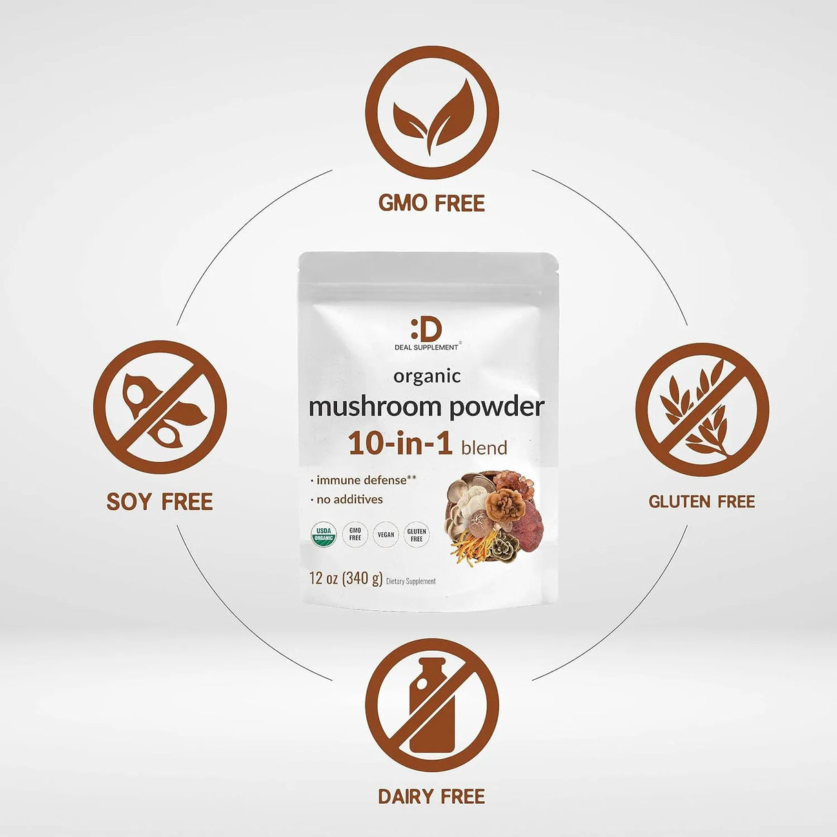 DEAL SUPPLEMENT - DEAL SUPPLEMENT Organic Mushroom Powder 340Gr. - The Red Vitamin MX - Suplementos Alimenticios - {{ shop.shopifyCountryName }}