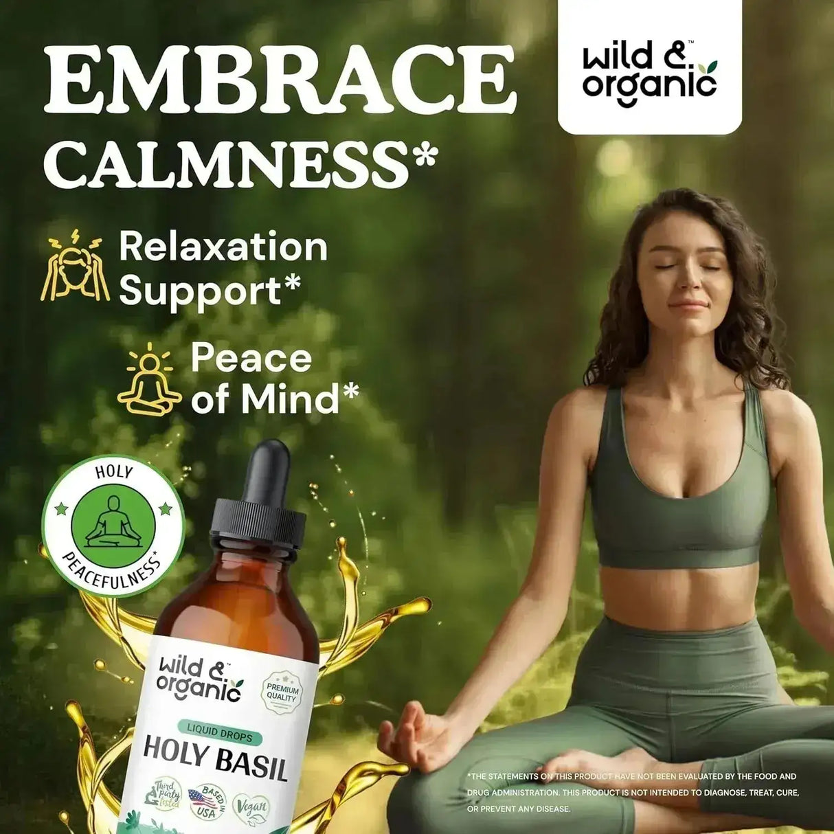 WILD & ORGANIC - Wild & Organic Holy Basil Tincture 4 Fl.Oz. - The Red Vitamin MX - Suplementos Alimenticios - {{ shop.shopifyCountryName }}