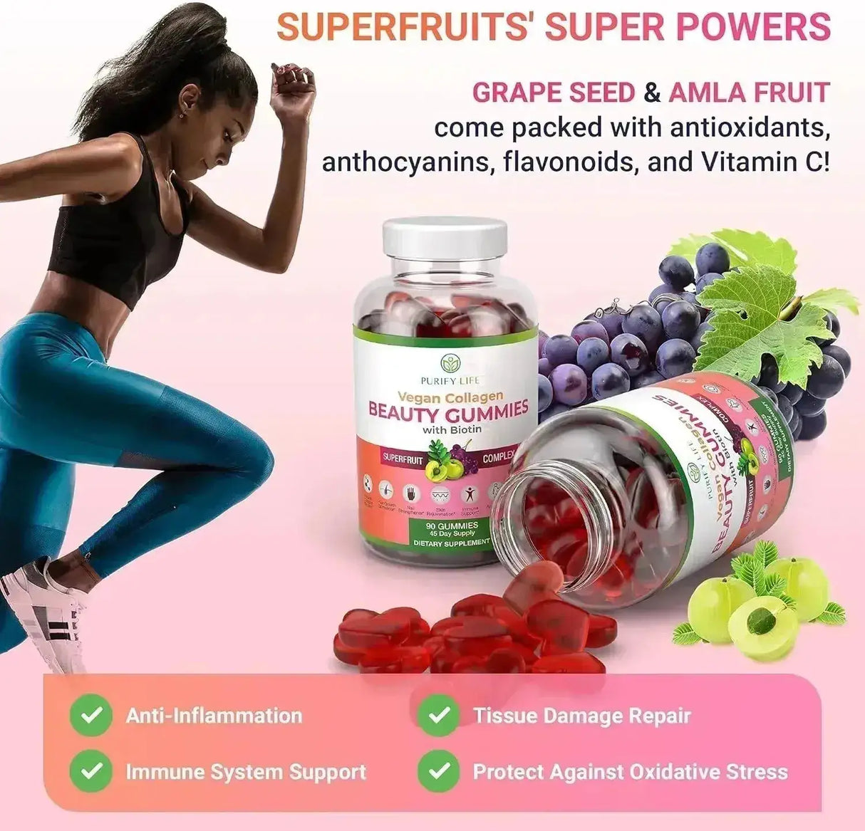 PURIFY LIFE - Purify Life Vegan Collagen Gummies with Biotin 90 Gomitas - The Red Vitamin MX - Suplementos Alimenticios - {{ shop.shopifyCountryName }}