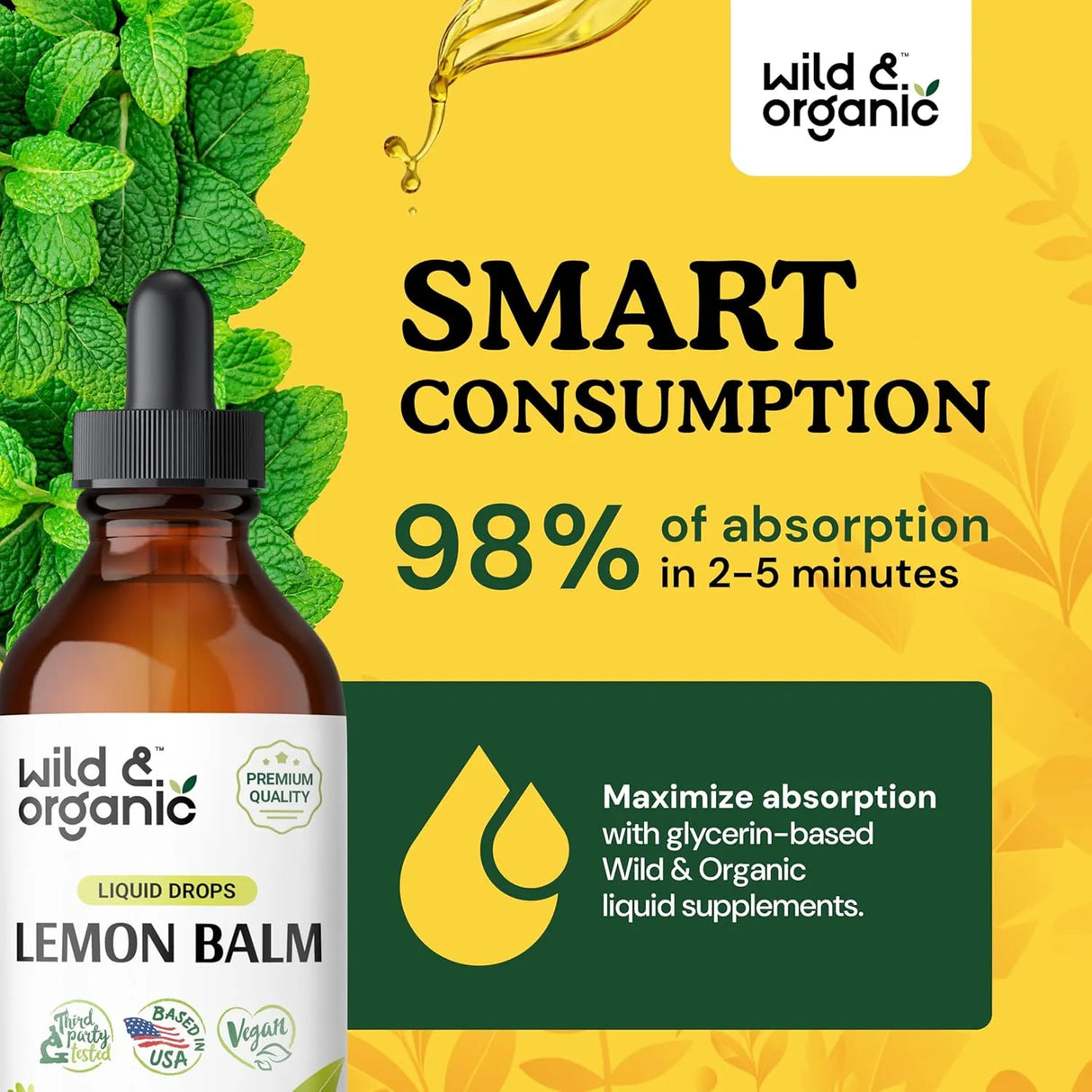 WILD & ORGANIC - Wild & Organic Lemon Balm Drops 4 Fl.Oz. - The Red Vitamin MX - Suplementos Alimenticios - {{ shop.shopifyCountryName }}