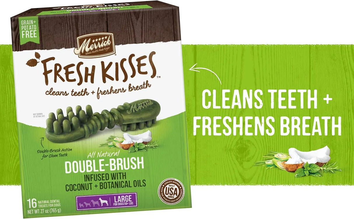 MERRICK - Merrick Fresh Kisses Natural Dental Chews For Large Dogs Over 50 Lbs 16 Piezas - The Red Vitamin MX - Cuidado Dental Para Perros - {{ shop.shopifyCountryName }}