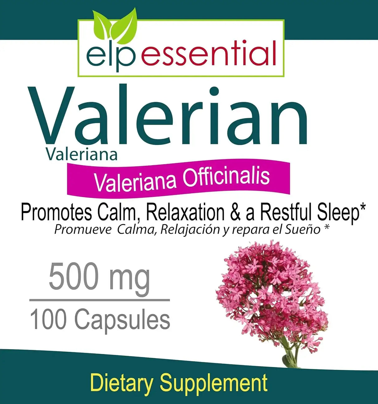 ELP ESSENTIAL - ELP ESSENTIAL Valerian Root 500Mg. 100 Capsulas - The Red Vitamin MX - Suplementos Alimenticios - {{ shop.shopifyCountryName }}