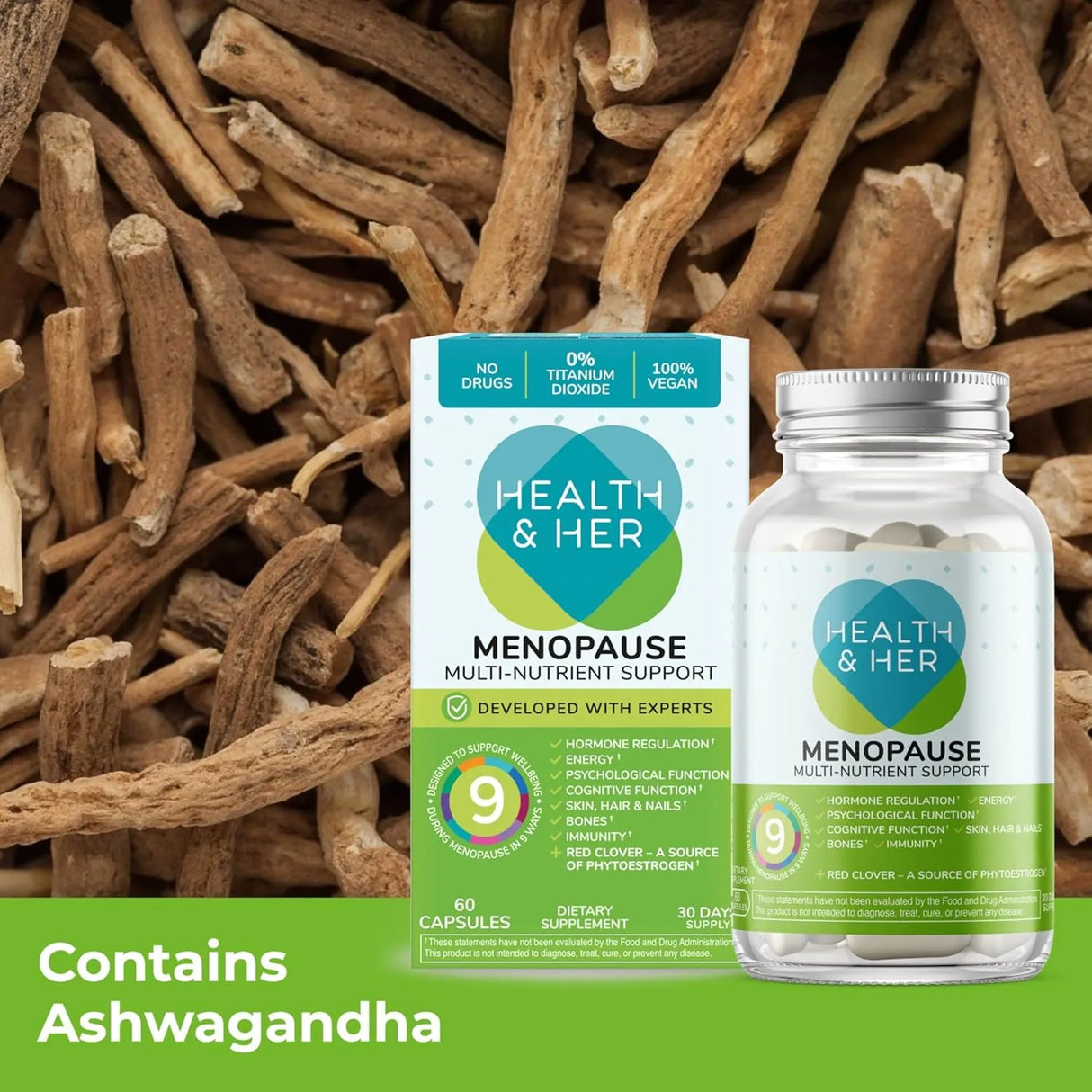 HEALTH & HER - Health & Her Menopause Supplements for Women 60 Capsulas - The Red Vitamin MX - Suplementos Alimenticios - {{ shop.shopifyCountryName }}