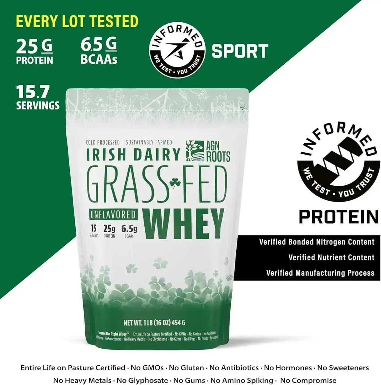 AGN ROOTS - AGN Roots Grass Fed Whey Protein Powder Isolate Unflavored 454Gr. - The Red Vitamin MX - Suplementos Alimenticios - {{ shop.shopifyCountryName }}