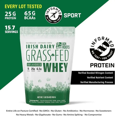 AGN ROOTS - AGN Roots Grass Fed Whey Protein Powder Isolate Unflavored 454Gr. - The Red Vitamin MX - Suplementos Alimenticios - {{ shop.shopifyCountryName }}