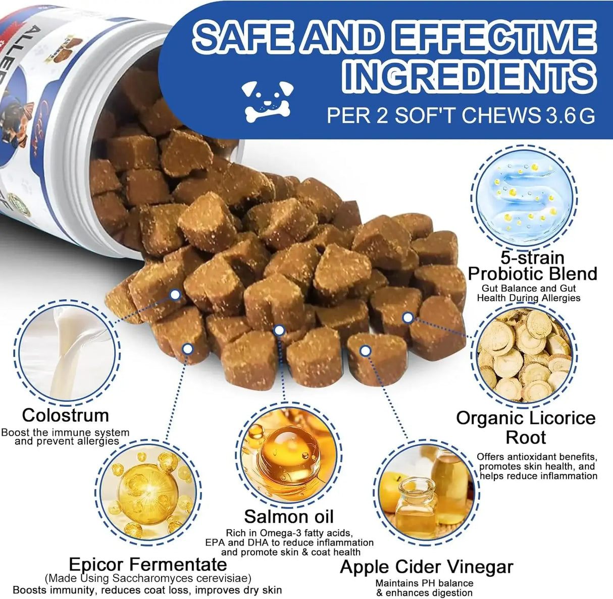 COLEAZE - ColEaze Dog Allergy Chews 170 Masticables - The Red Vitamin MX - Remedios Para La Picazón De Perros - {{ shop.shopifyCountryName }}