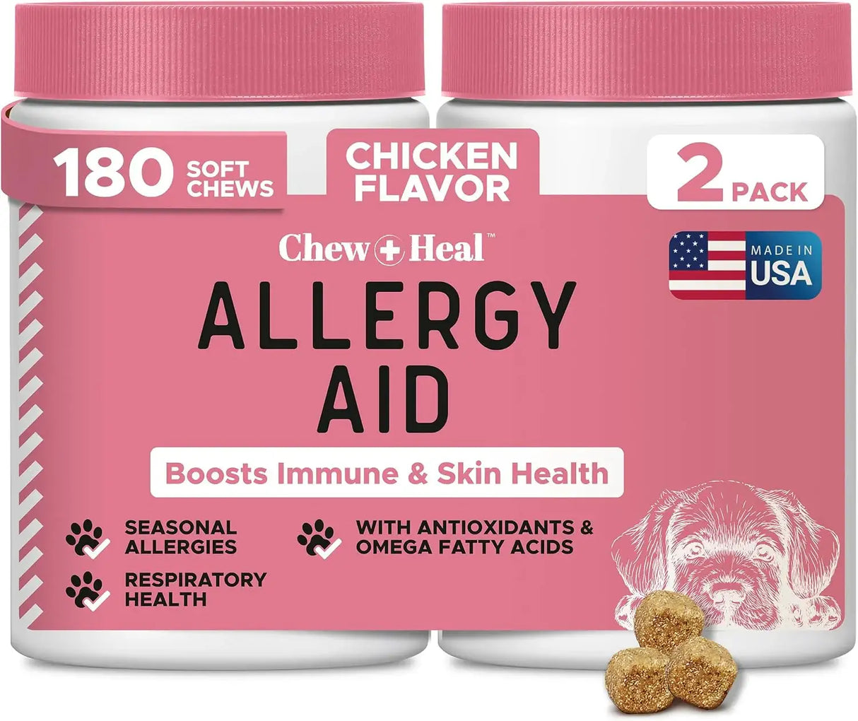 CHEW + HEAL - Chew + Heal Labs Dog Allergy Chews 90 Masticables 2 Pack - The Red Vitamin MX - Remedios Para La Picazón De Perros - {{ shop.shopifyCountryName }}