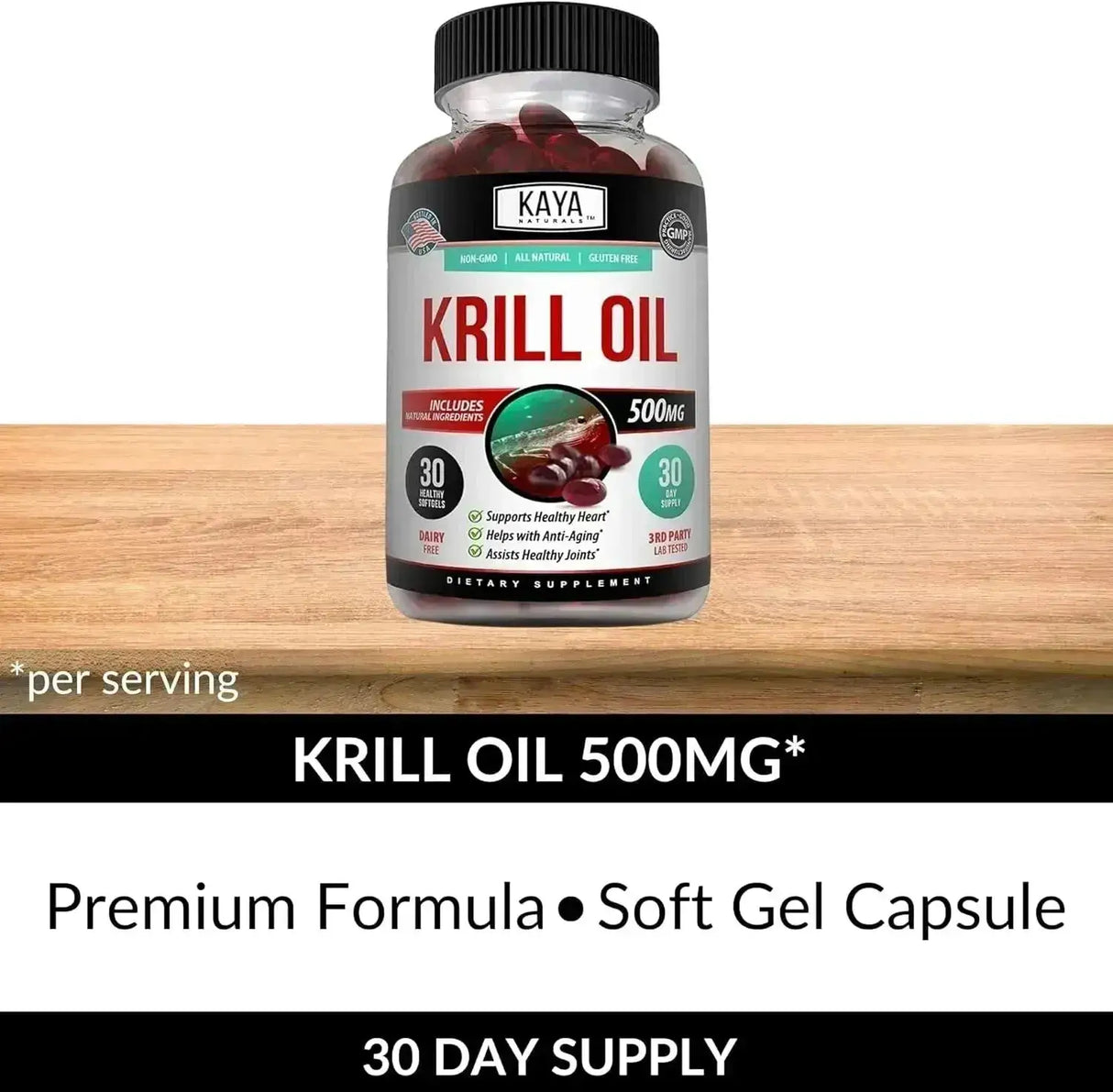 KAYA NATURALS - Kaya Naturals Antarctic Krill Oil 500Mg. 30 Capsulas Blandas - The Red Vitamin MX - Suplementos Alimenticios - {{ shop.shopifyCountryName }}