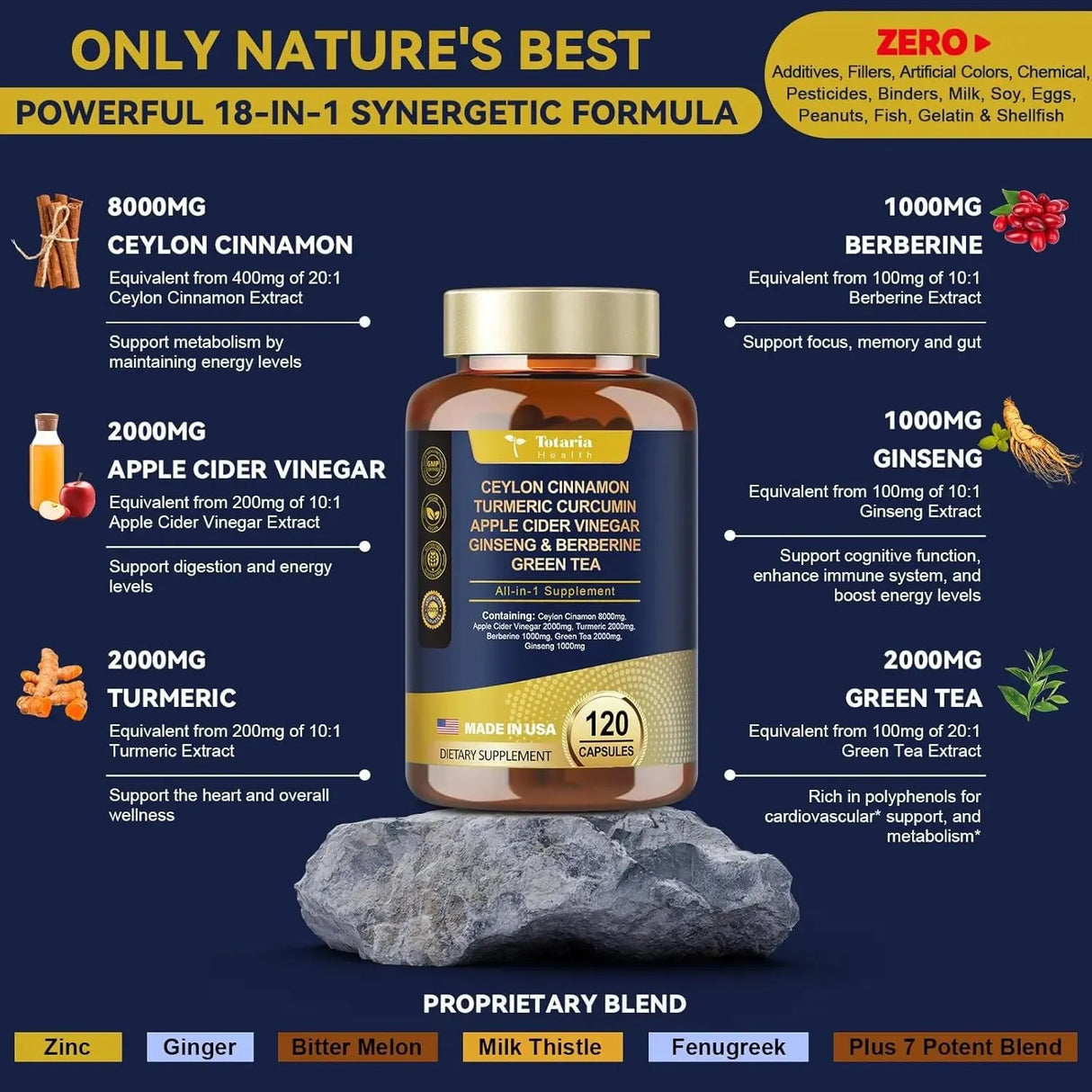 TOTARIA - Totaria 18-in-1 Ceylon Cinnamon 120 Capsulas - The Red Vitamin MX - Suplementos Alimenticios - {{ shop.shopifyCountryName }}