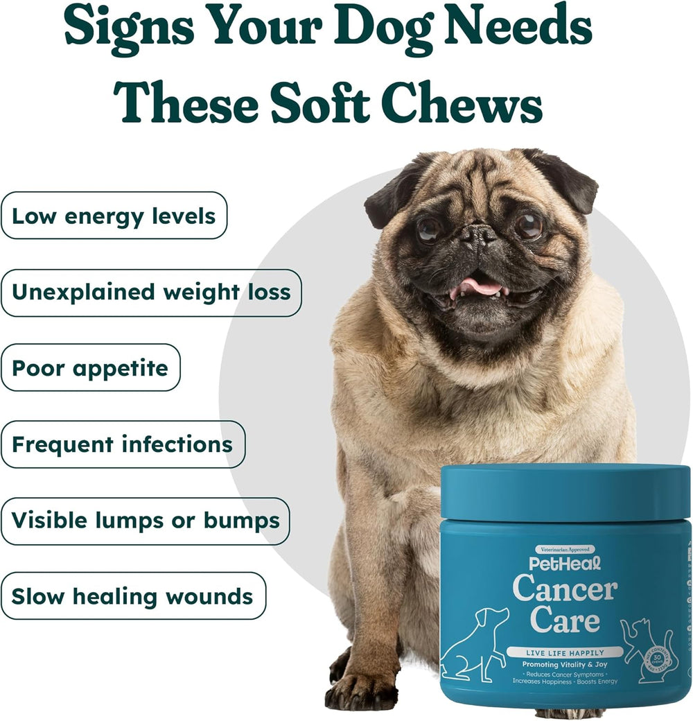 PetHeal Cancer Care Chews for Dogs Pork Flavor 30 Masticables
