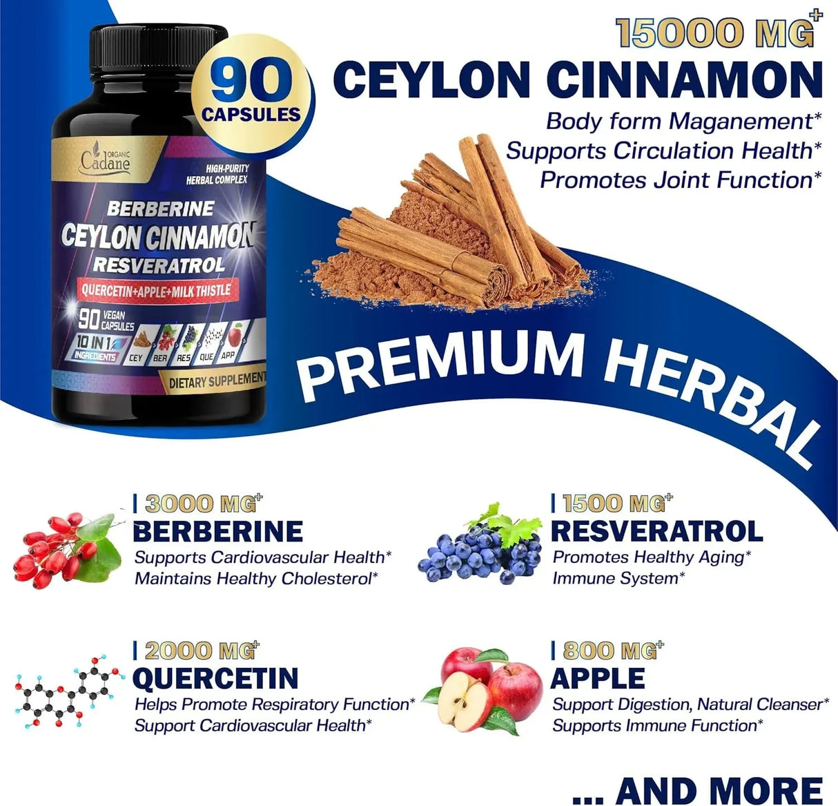 ORGANIC CADANE - Organic Cadane Ceylon Cinnamon 90 Capsulas - The Red Vitamin MX - Suplementos Alimenticios - {{ shop.shopifyCountryName }}