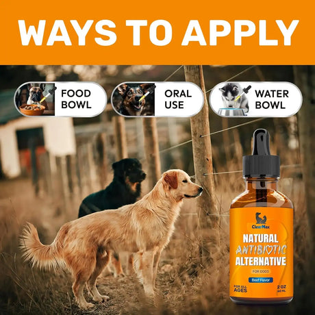 CLEAR MAX - Clear Max Natural Antibiotics for Dogs for Allergies Infections Coughs Digestive Moments 2 Fl.Oz. - The Red Vitamin MX - Medicamentos Sin Receta Para Perros - {{ shop.shopifyCountryName }}