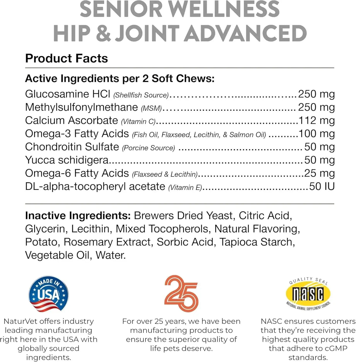 NATURVET - NaturVet Senior Wellness Hip & Joint Advanced Plus Omegas 120 Masticables - The Red Vitamin MX - Cuidado De Cadera Y Articulaciones Para Perros - {{ shop.shopifyCountryName }}