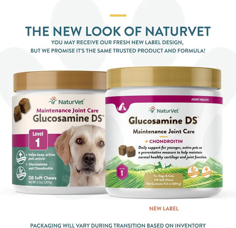 NATURVET - NaturVet Glucosamine DS Level 1 Maintenance 120 Masticables - The Red Vitamin MX - Cuidado De Cadera Y Articulaciones Para Perros - {{ shop.shopifyCountryName }}