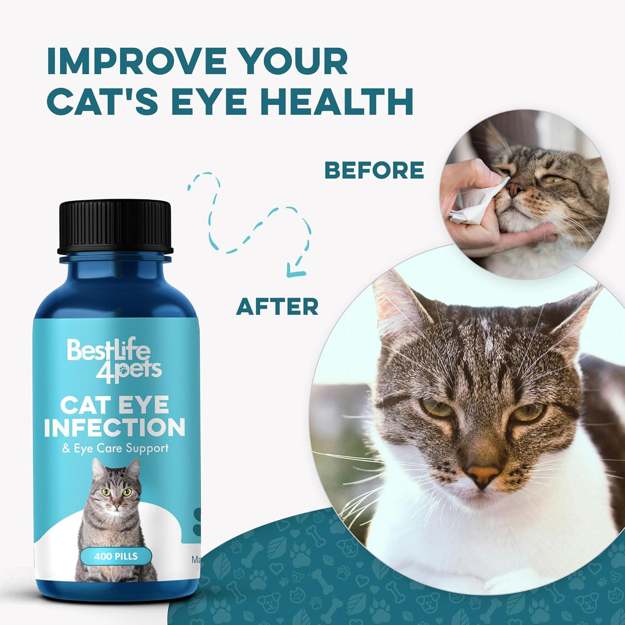 BestLife4Pets Cat Eye Infection & Vision Care Support 400 Tabletas