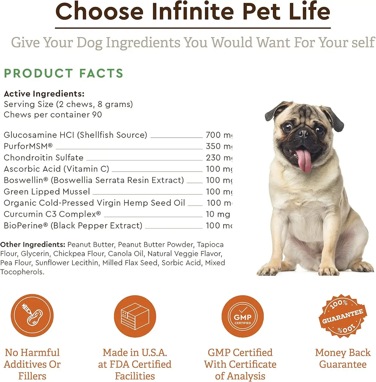 INFINITE PET - Infinite Pet Ultimate Hip and Joint Supplement for Dogs Peanut Butter 90 Masticables - The Red Vitamin MX - Cuidado De Cadera Y Articulaciones Para Perros - {{ shop.shopifyCountryName }}