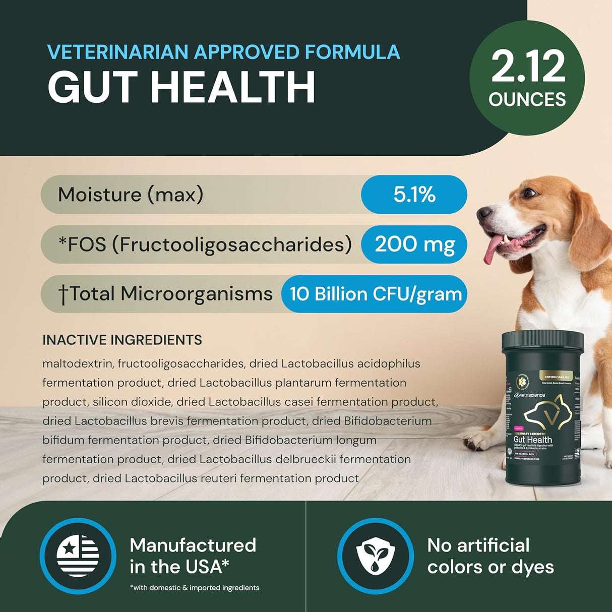 VetriScience Veterinary Strength Gut Health Powder 60 Servicios 60Gr.