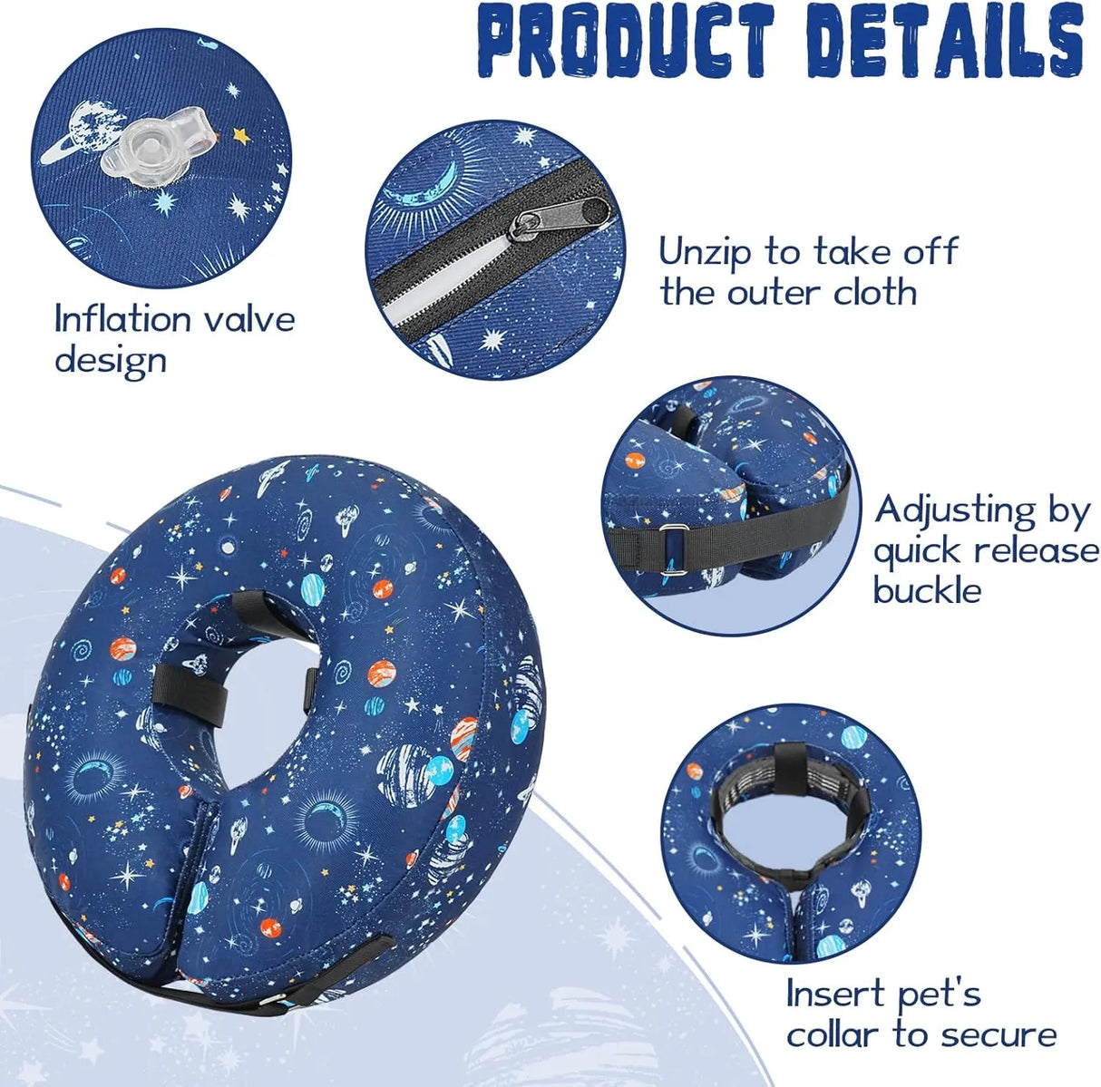 TOPTAKEIT - Toptakeit Elevated Inflatable Dog Collar NAVY MEDIUM - The Red Vitamin MX - Collares y Conos De Recuperación Para Perros - {{ shop.shopifyCountryName }}