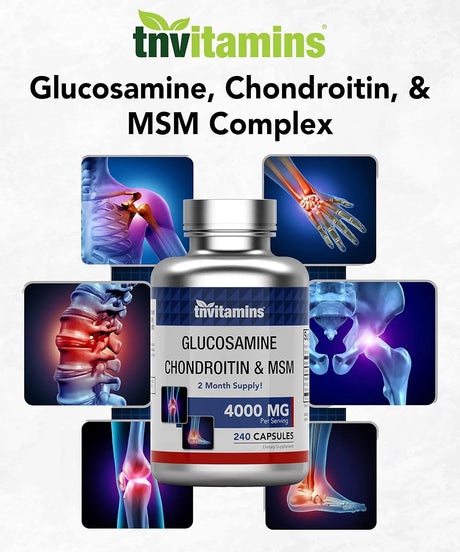 TNTVITAMINS - tnvitamins Glucosamine Chondroitin & MSM 240 Capsulas - The Red Vitamin MX - Suplementos Alimenticios - {{ shop.shopifyCountryName }}