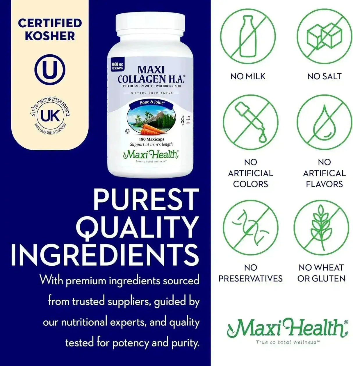 MAXI HEALTH - Maxi Health Collagen with Hyaluronic Acid 1000Mg. 180 Capsulas - The Red Vitamin MX - Suplementos Alimenticios - {{ shop.shopifyCountryName }}