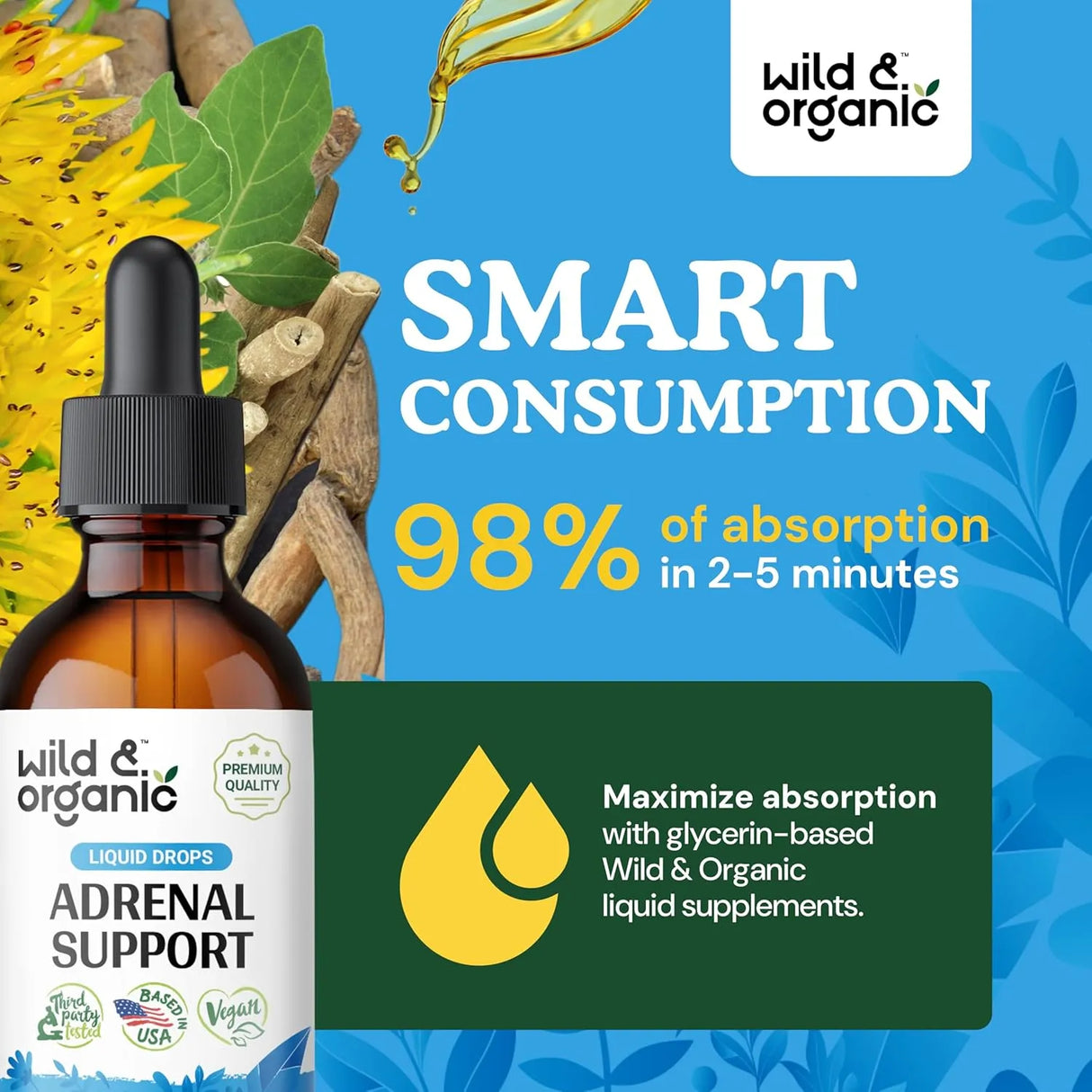 WILD & ORGANIC - Wild & Organic Adrenal Support Tincture 2 Fl.Oz. - The Red Vitamin MX - Suplementos Alimenticios - {{ shop.shopifyCountryName }}