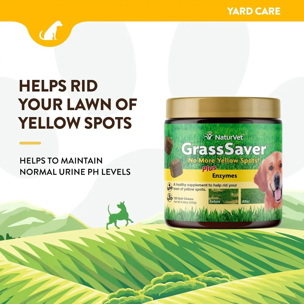 NATURVET - NaturVet GrassSaver Supplement for Dogs 120 Masticables - The Red Vitamin MX - Salud De Tracto Urinario Para Perros - {{ shop.shopifyCountryName }}