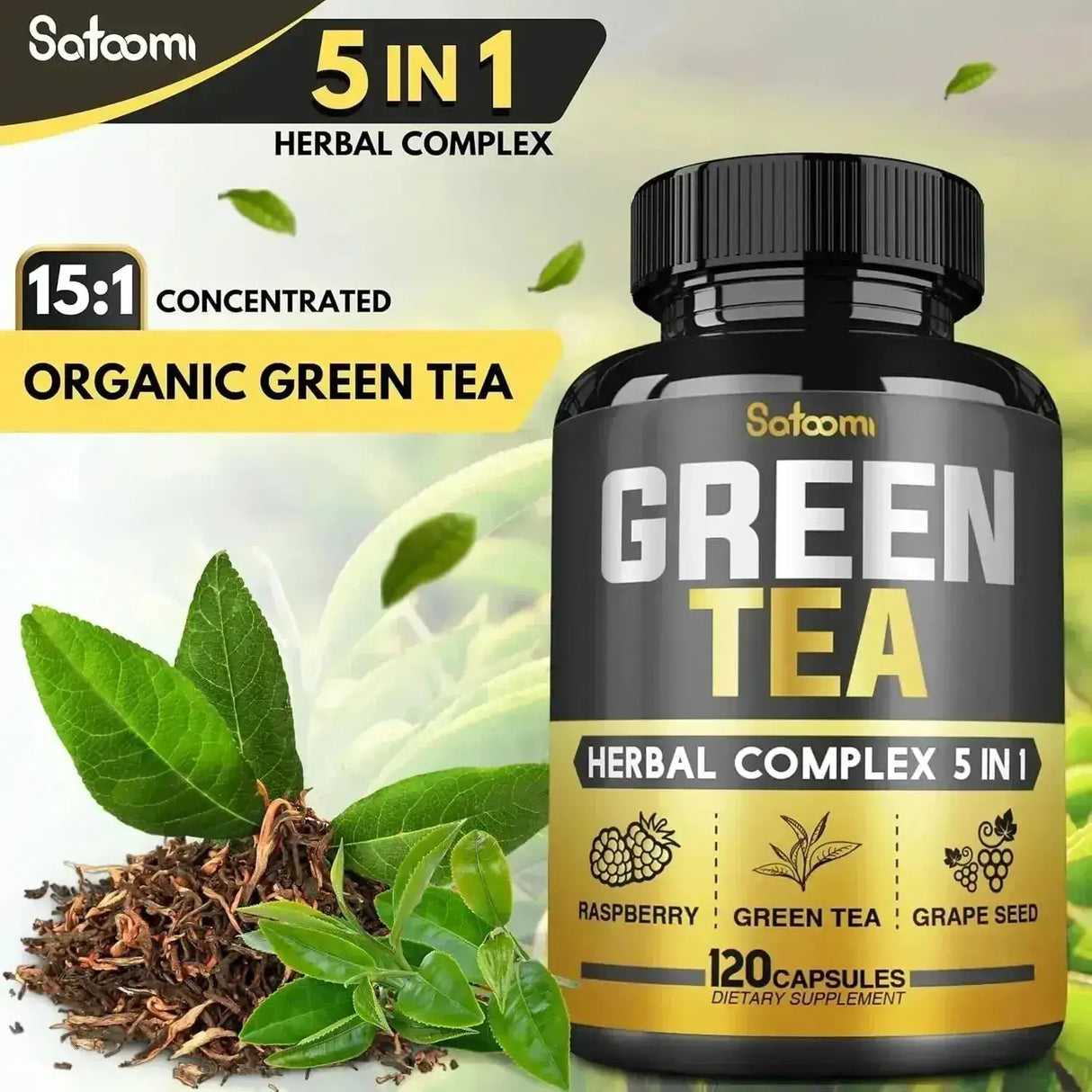 SATOOMI - Satoomi 5in1 Organic Green Tea Extract with EGCG 14,200Mg. 120 Capsulas - The Red Vitamin MX - Suplementos Alimenticios - {{ shop.shopifyCountryName }}