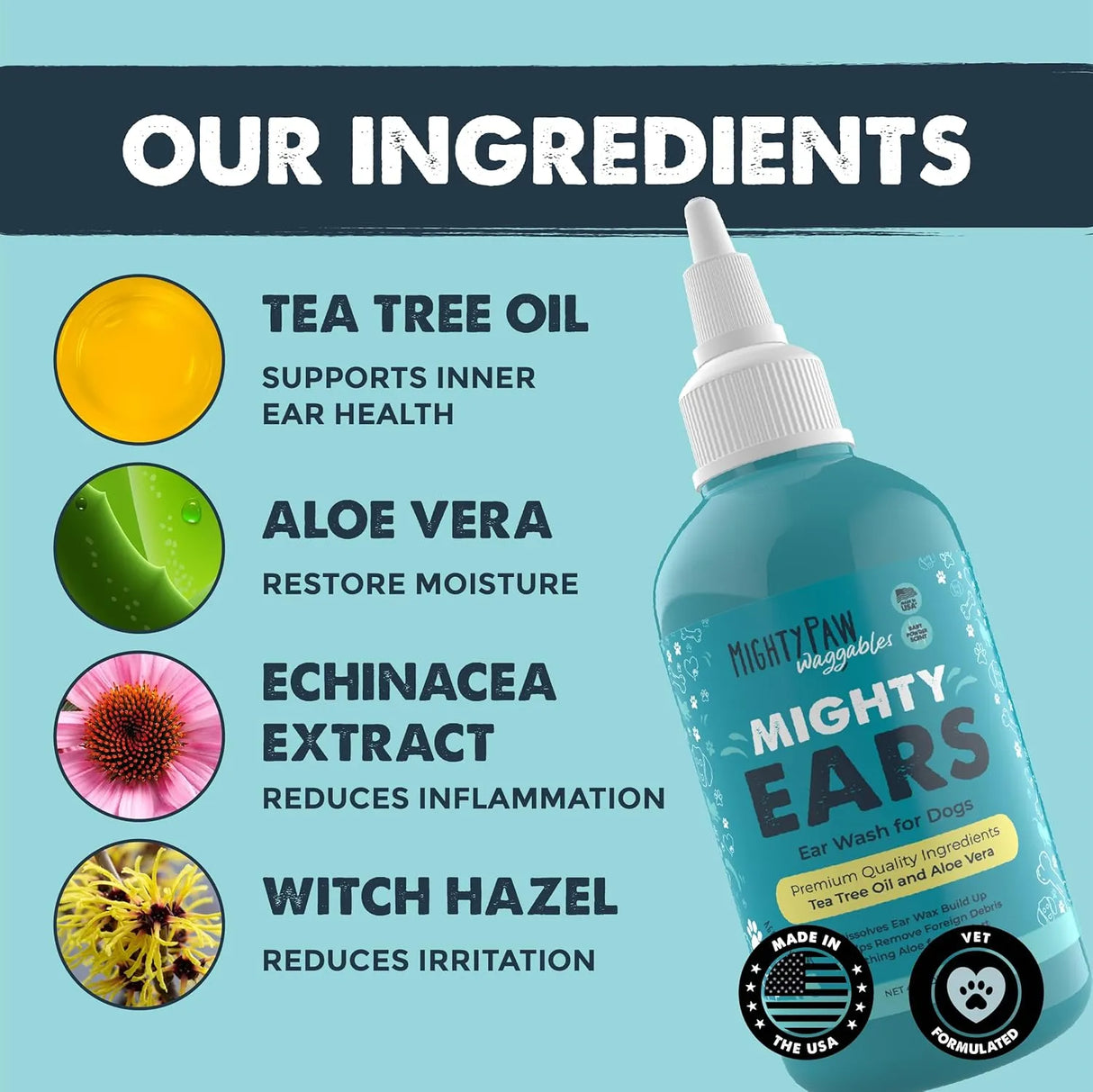 MIGHTY PAW - Mighty Paw Waggables Dog Ear Wash 4 Fl.Oz. - The Red Vitamin MX - Cuidado Del Oído De Perros - {{ shop.shopifyCountryName }}