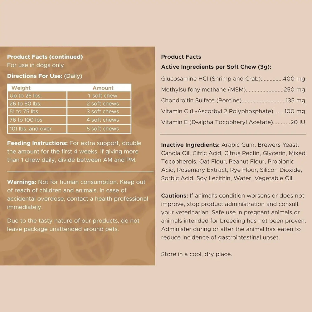 CHEW + HEAL - Chew + Heal Labs Glucosamine Hip and Joint Supplement for Dogs 90 Masticables - The Red Vitamin MX - Cuidado De Cadera Y Articulaciones Para Perros - {{ shop.shopifyCountryName }}
