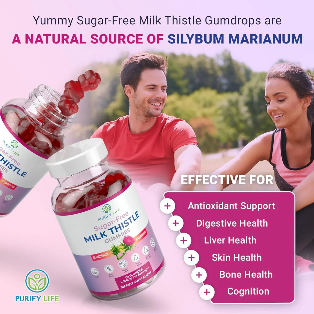 PURIFY LIFE - Purify Life Sugar-Free Milk Thistle Gummies 60 Gomitas - The Red Vitamin MX - Suplementos Alimenticios - {{ shop.shopifyCountryName }}