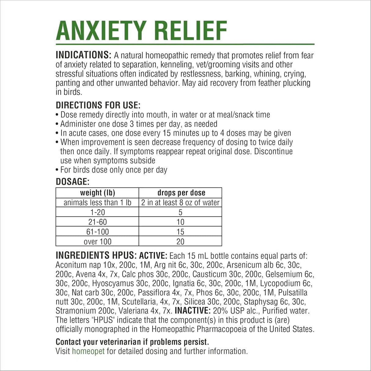 HOMEOPET - HomeoPet Anxiety Relief Medicine for Pets 15Ml. - The Red Vitamin MX - Relajantes Para Perros - {{ shop.shopifyCountryName }}