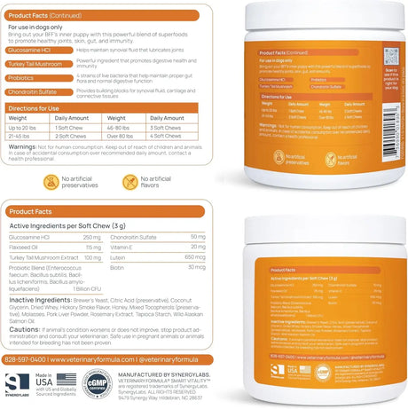 VETERINARY FORMULA - Veterinary Formula Senior Support Joint Supplement for Dogs 30 Masticables - The Red Vitamin MX - Cuidado De Cadera Y Articulaciones Para Perros - {{ shop.shopifyCountryName }}
