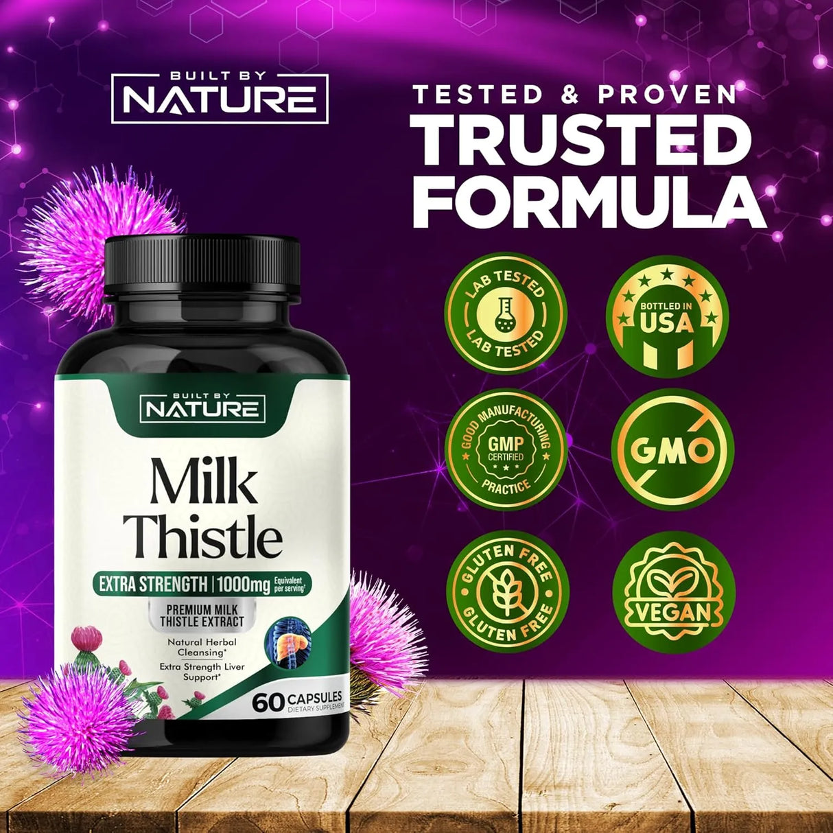 BUILT BY NATURE - Built by Nature Milk Thistle 1000Mg. 60 Capsulas - The Red Vitamin MX - Suplementos Alimenticios - {{ shop.shopifyCountryName }}